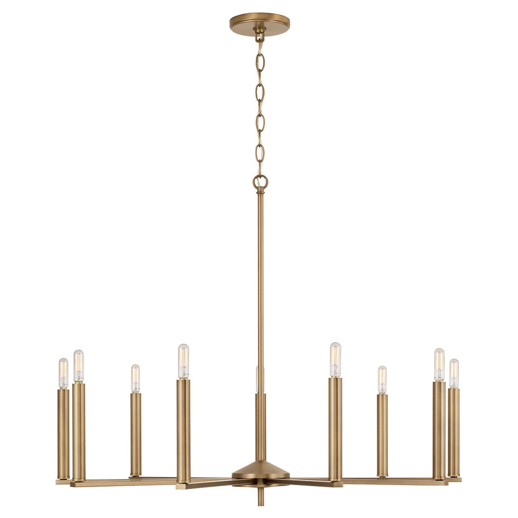 Lustre Portman à 9 lumières - Laiton vieilli