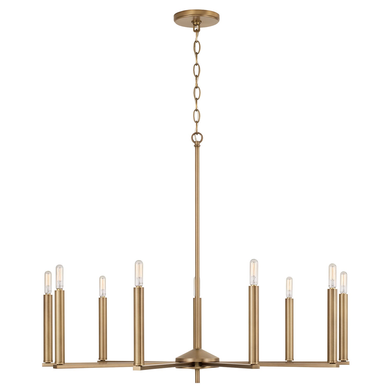 Lustre Portman à 9 lumières - Laiton vieilli