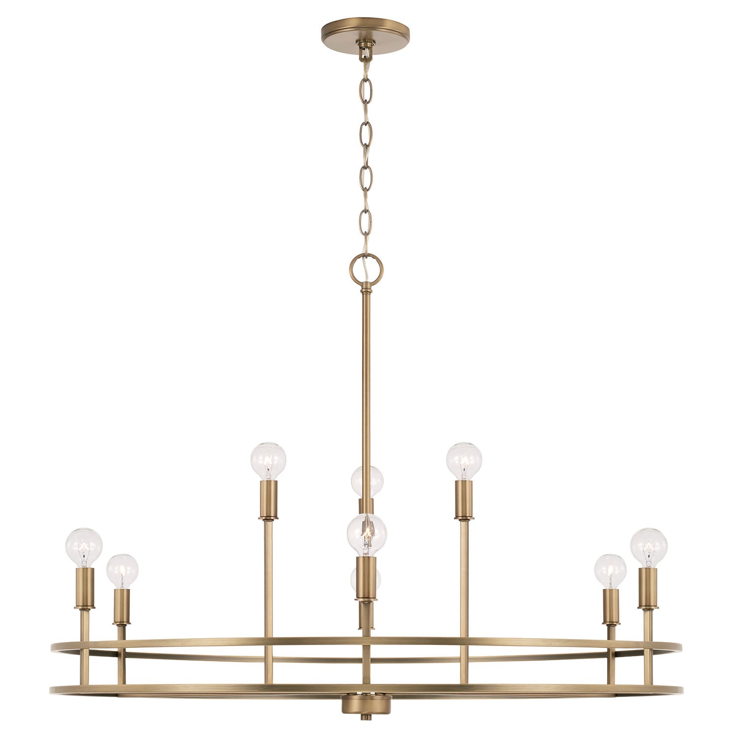 Lustre Fuller à 9 lumières - Laiton vieilli