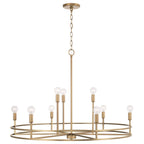 Lustre Fuller à 9 lumières - Laiton vieilli