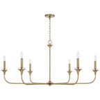Lustre Presley à 6 lumières - Laiton vieilli