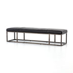 Banc en cuir noir Beaumont