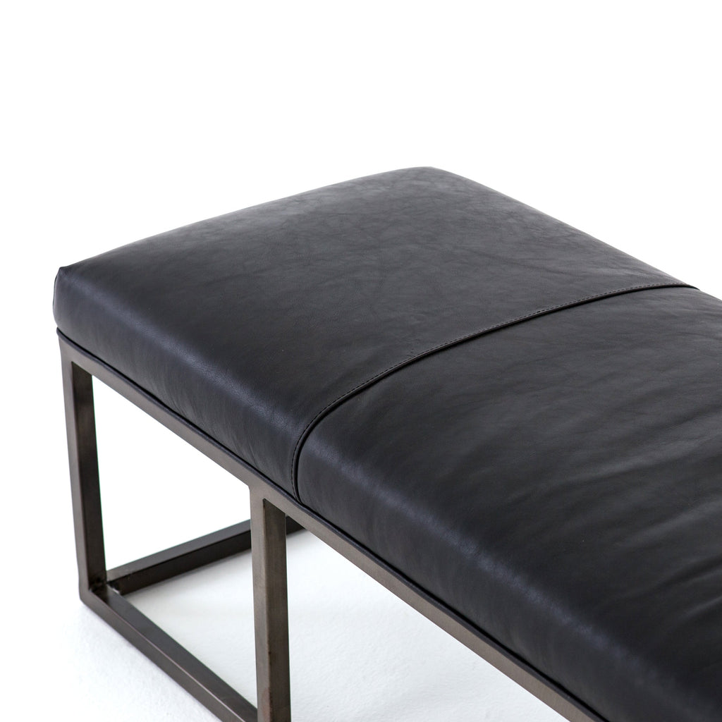 Banc en cuir noir Beaumont