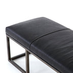 Banc en cuir noir Beaumont