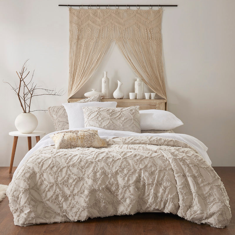 Housse de couette et taies d'oreiller Madison - Naturel