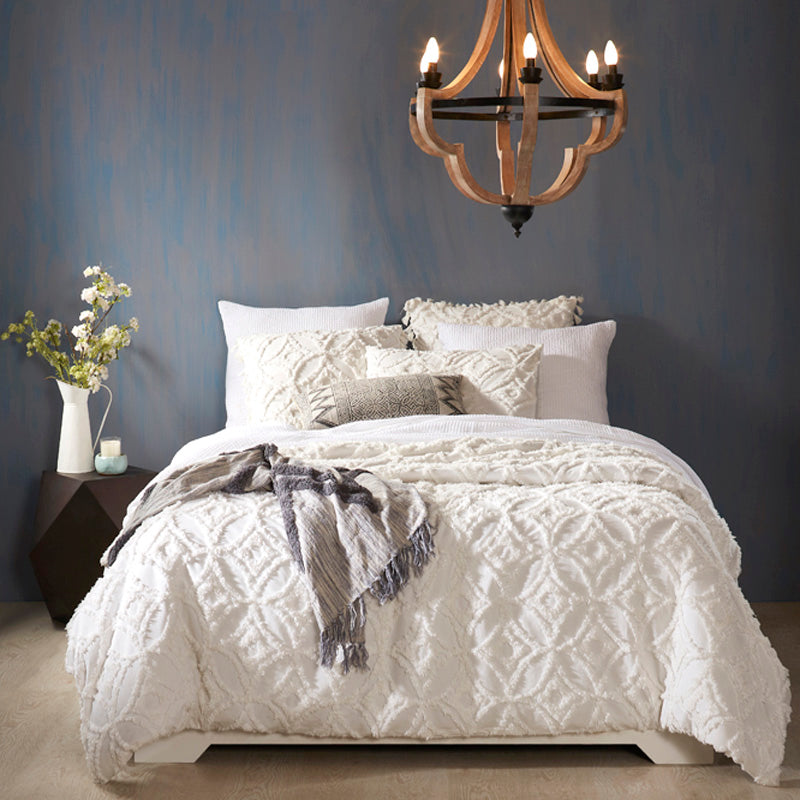 Housse de couette et taies d'oreiller Madison - Blanc