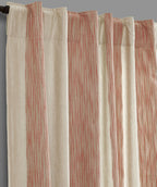 Panneau de draperie Hampton en coton à rayures - Corail