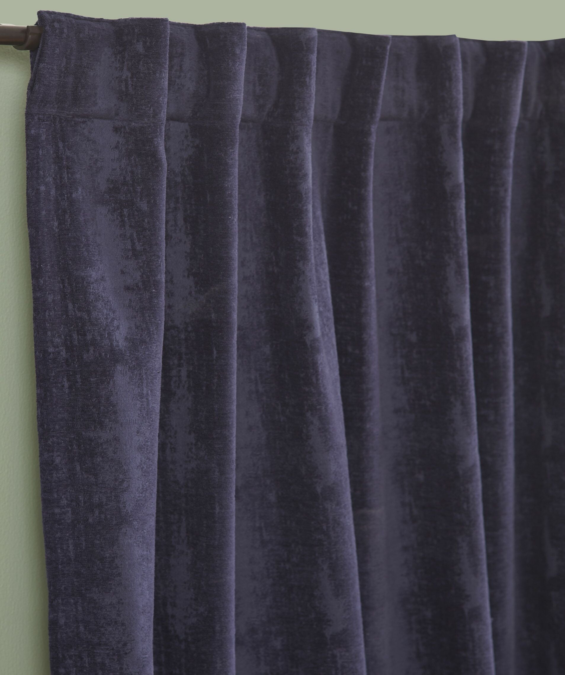 Panneau de draperie en velours écrasé - Bleu marine