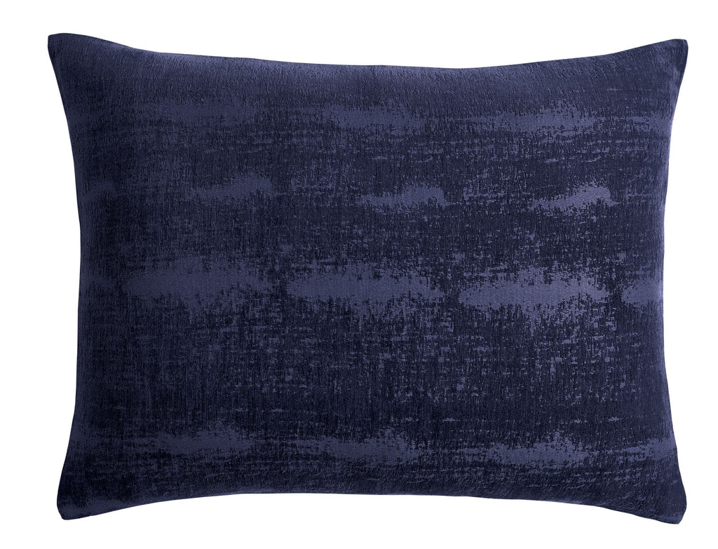 Couvre-lit et taies d'oreiller en velours écrasé - Bleu marine