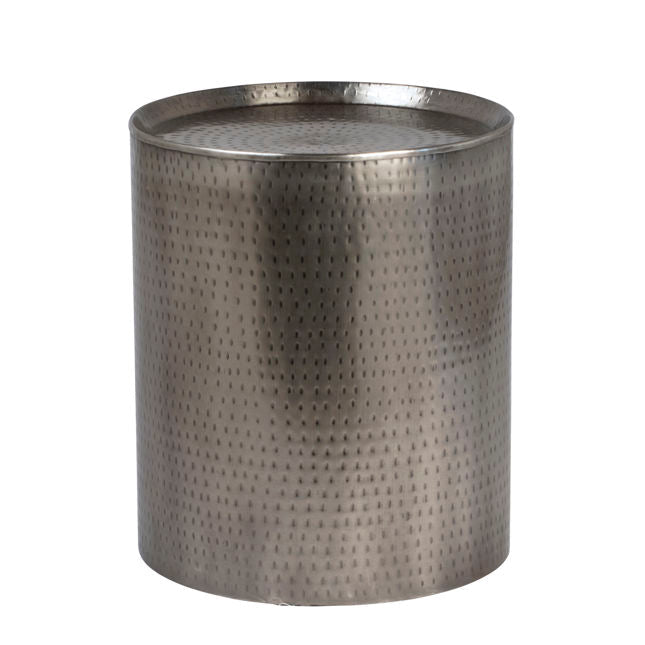 Table d'appoint Harper Drum - Nickel antique