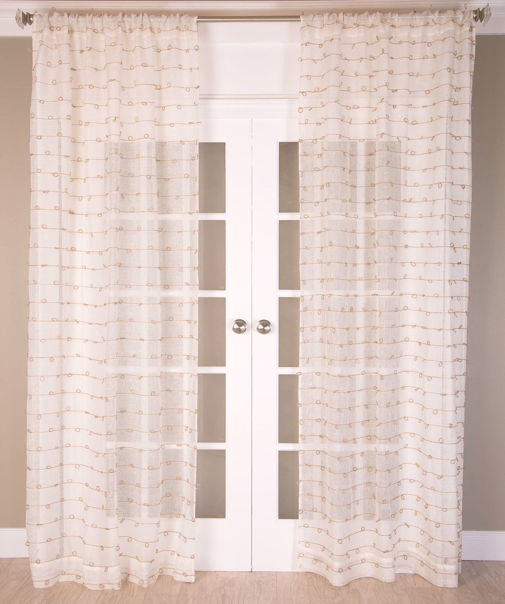 Panneau de draperie en lin et jute - Naturel