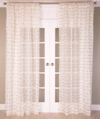 Panneau de draperie en lin et jute - Naturel
