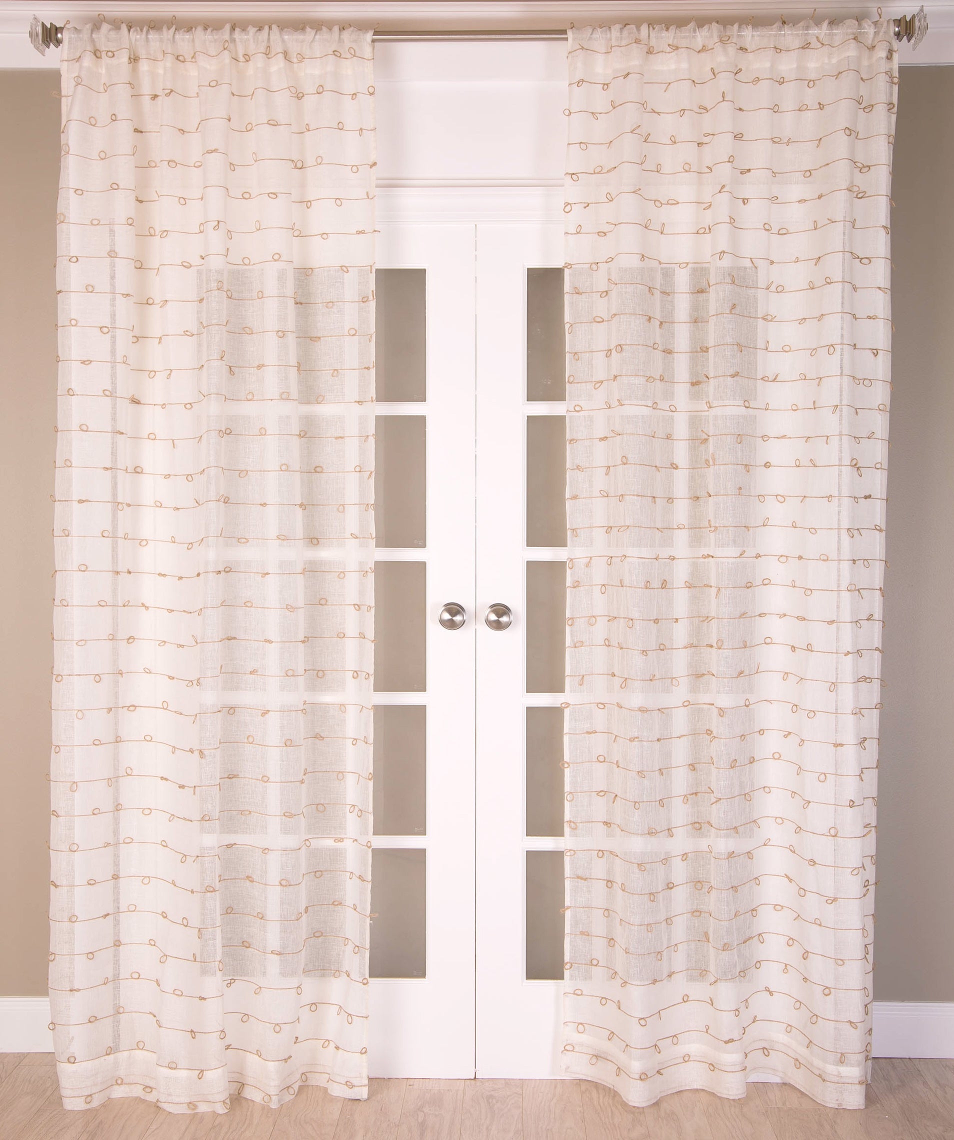 Panneau de draperie en lin et jute - Naturel