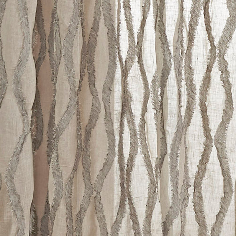 Housse de couette effilochée - Naturel/Gris