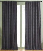 Panneau de draperie en velours écrasé - Noir
