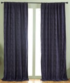 Panneau de draperie en velours écrasé - Bleu marine